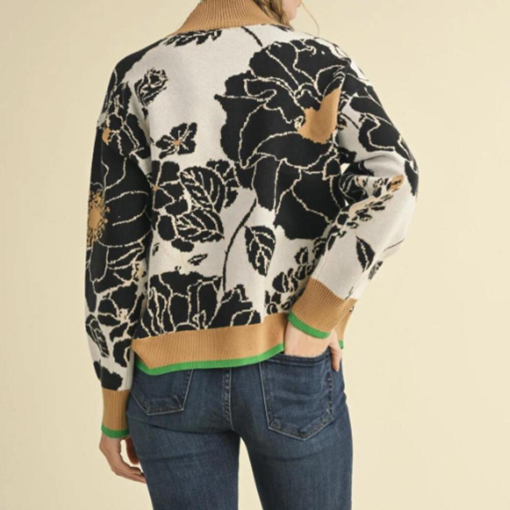 Maeve by Anthropologie Tan Montana Mock-Neck Half-Zip Sweater - Size - Medium - Picture 2 of 9